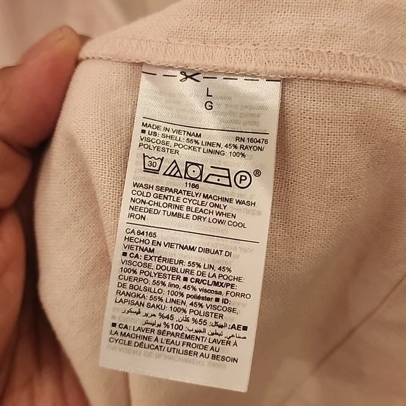 Old Navy, never worn, dust pink, linen, casual blazer. - Picture 2 of 4